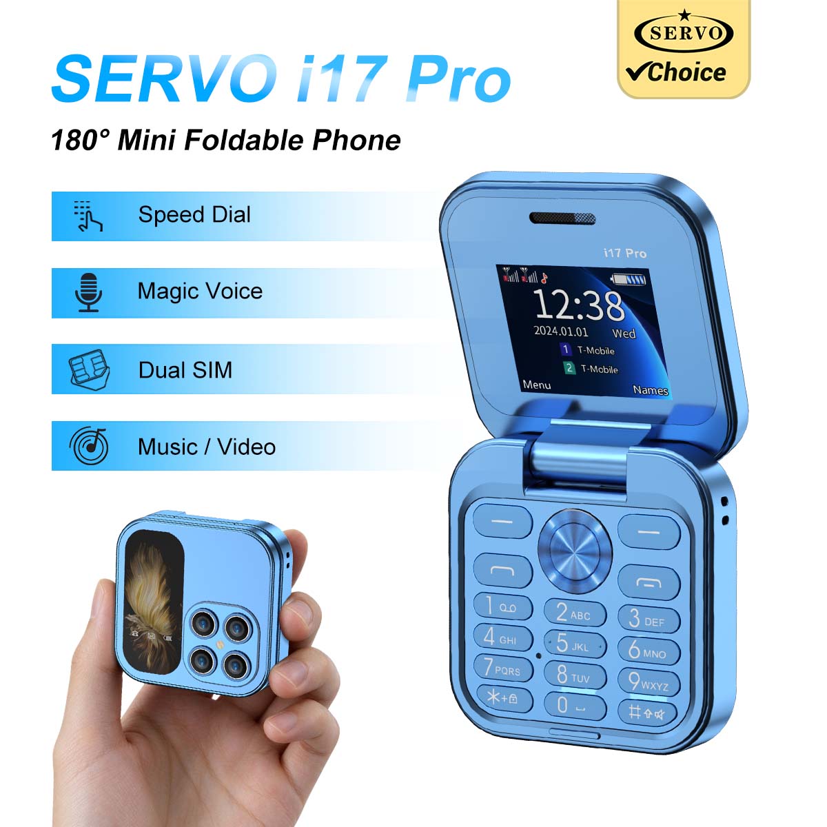 Servo Pan Tilt - SERVO Mini Celular Dobrável de Bolso