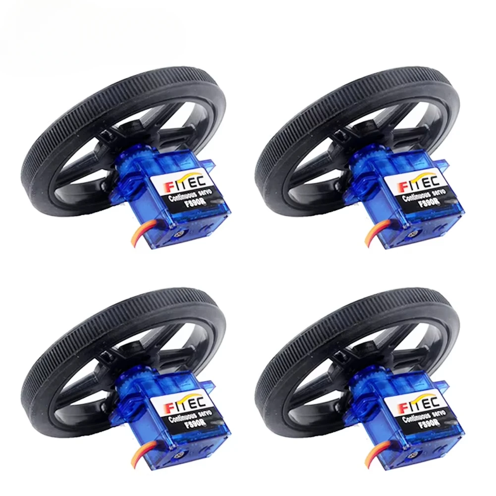 Micro Servo - 4 conjuntos de servomotores Feetech FS90R,