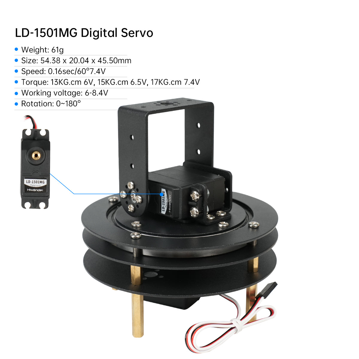 Hiwonder desmontado 2 dof pan  - Servo Bracket avaliação e preço