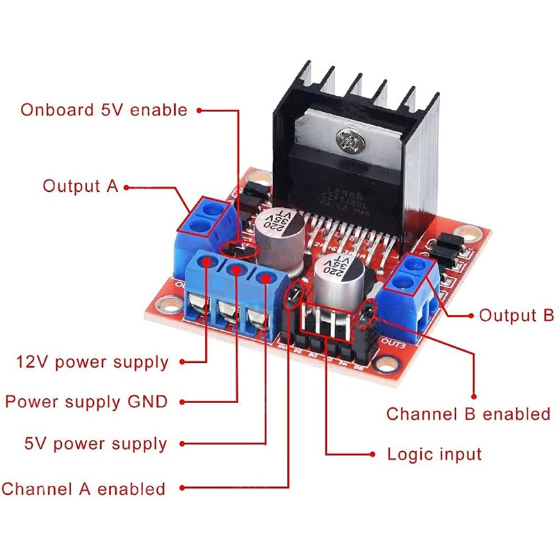 Módulo de placa de driver l298 - Motor Driver L298N avaliação e preço